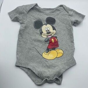 Disney Mickey Mouse Gray and Red Bodysuit